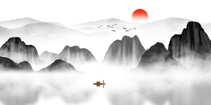 水墨山水畫(huà)