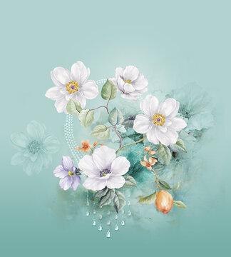 時尚牡丹花