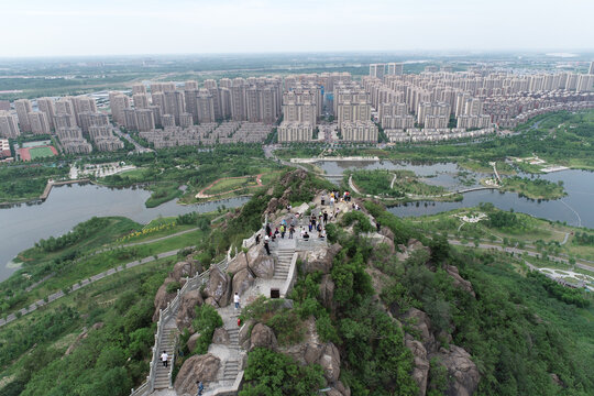 济南华山风景区山顶航拍