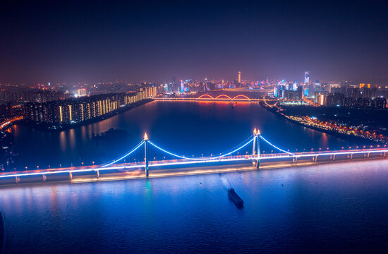 长沙城市风光航拍全景