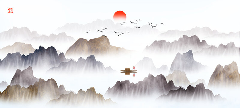 水墨山水畫(huà)