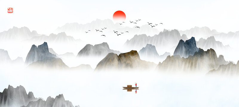山水裝飾畫