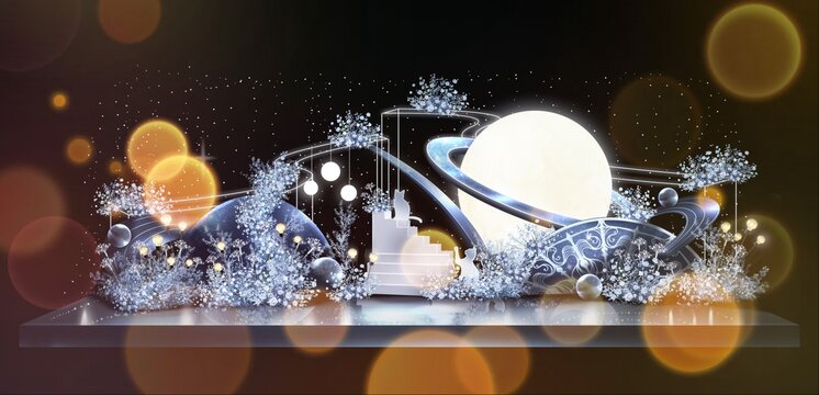 藍(lán)色夢幻星空小預(yù)算婚禮效果圖