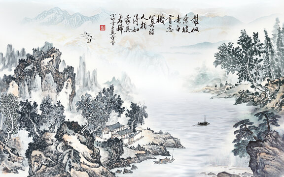 國(guó)畫背景墻