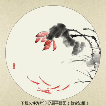 中式水墨花鳥裝飾畫