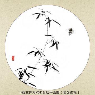 中式水墨花鳥裝飾畫v