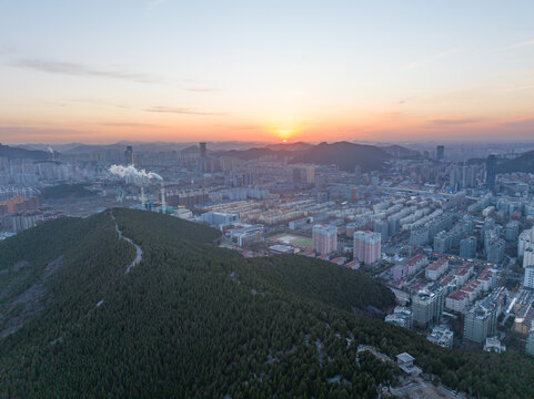 航拍济南都市风光