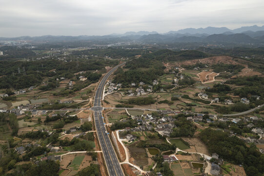 宜都双城路公路航拍