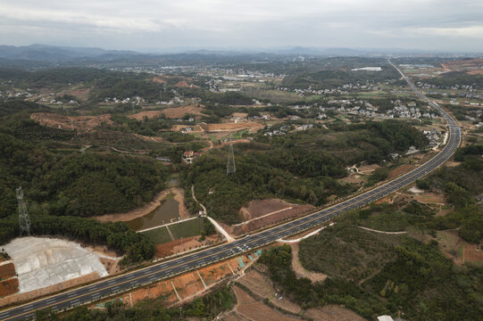 宜都双城路公路航拍