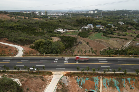 宜都双城路公路航拍