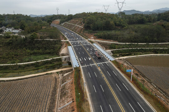 宜都双城路公路航拍