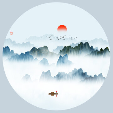 水墨山水畫