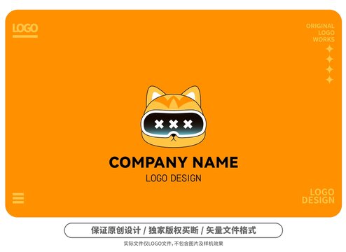 原创卡通酷帅机械猫logo