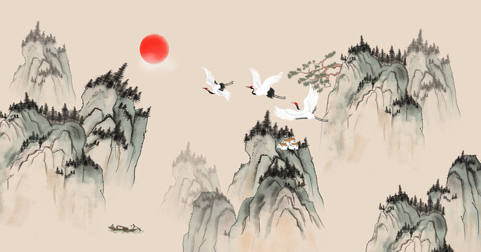 傳統(tǒng)古風(fēng)山水畫