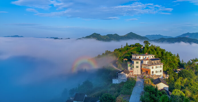 歙县石潭北山佛光全景图