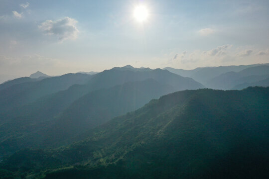 航拍宝鸡大水川风景区