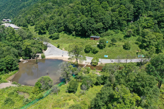 航拍宝鸡大水川风景区