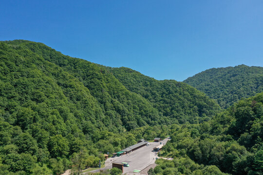 航拍宝鸡大水川风景区