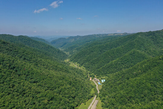 航拍宝鸡大水川风景区