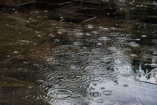 雨滴水波