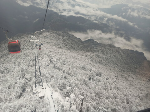 雪景树林积雪雪山雾凇