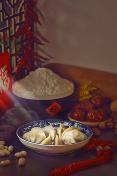 春节美食之饺子扣肉