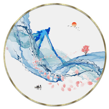 彩色水墨畫