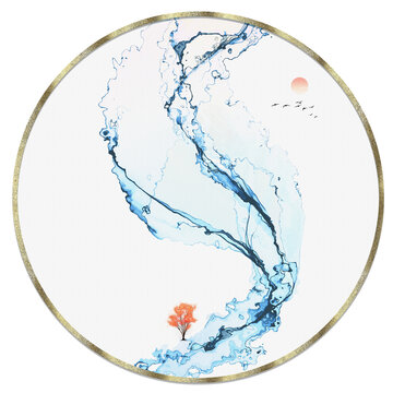 彩色水墨畫