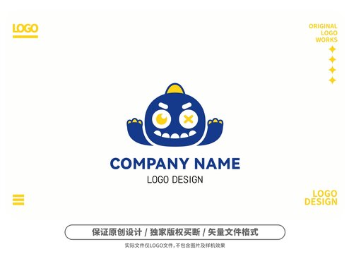 原创卡通小恐龙logo