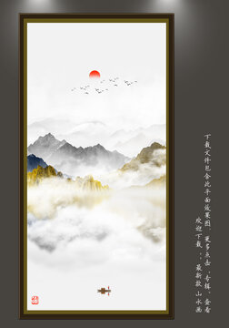酒店山水壁畫