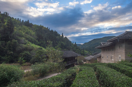 南靖河坑山村暮色