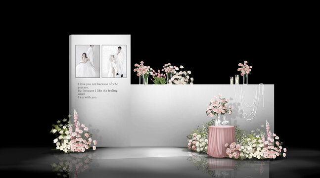 白粉色韩式婚礼效果图