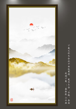 酒店大堂山水壁畫