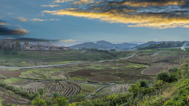 腾冲司莫拉佤族村田园风景