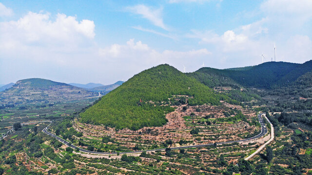 航拍山区盘山公路