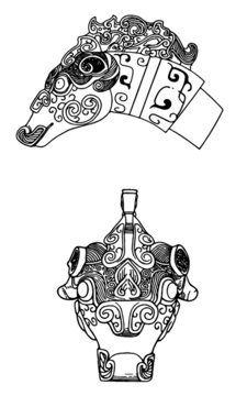 战国秦代纹样马头纹样