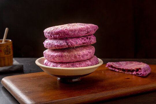 脆皮紫薯饼