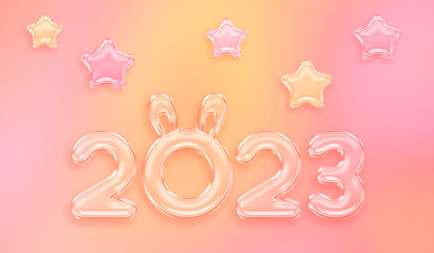 兔年2023夢(mèng)幻玻璃效果