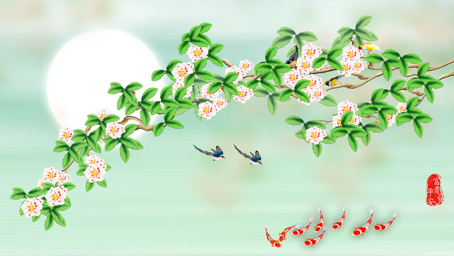 原創(chuàng)花鳥裝飾畫