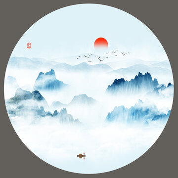 圓形山水畫