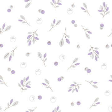 紫色小碎花水果圖案