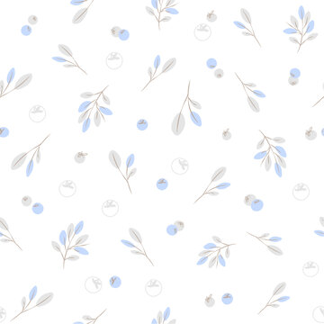藍(lán)色小碎花水果圖案