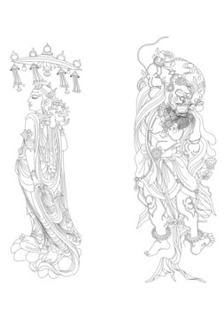 菩薩與鐘馗像