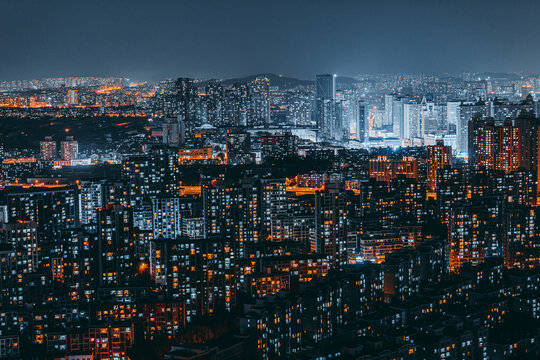 辽宁大连城市建筑风光夜景