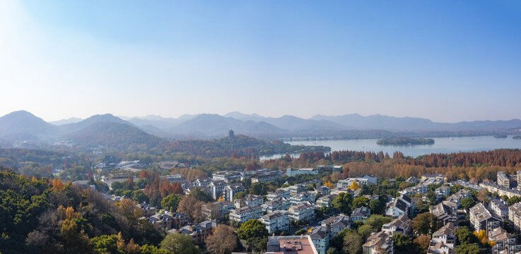 杭州市西湖吴山景区城隍阁秋色