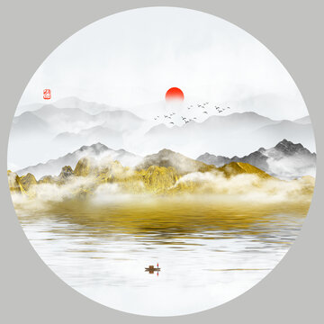 意境水墨山水畫(huà)