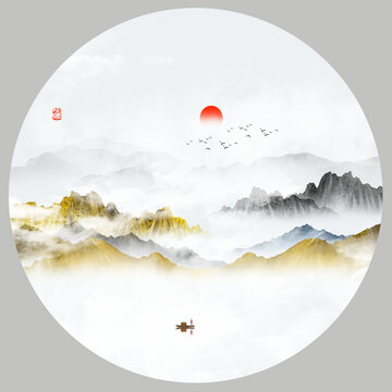 山水裝飾畫