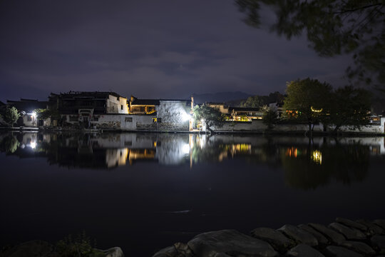 宏村月昭夜景