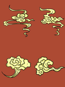 手繪中國(guó)風(fēng)國(guó)潮風(fēng)祥云云朵