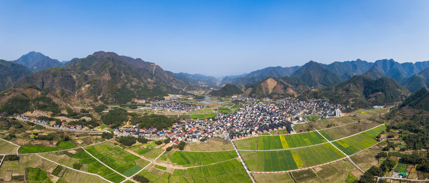 桐庐合村乡春季风光全景